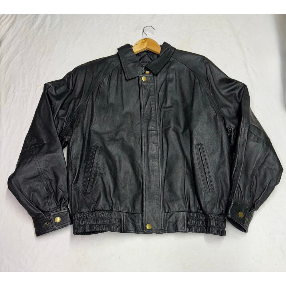 Vintage Adler Authentic Genuine Leather jacket Men’ size M fullzip snap button